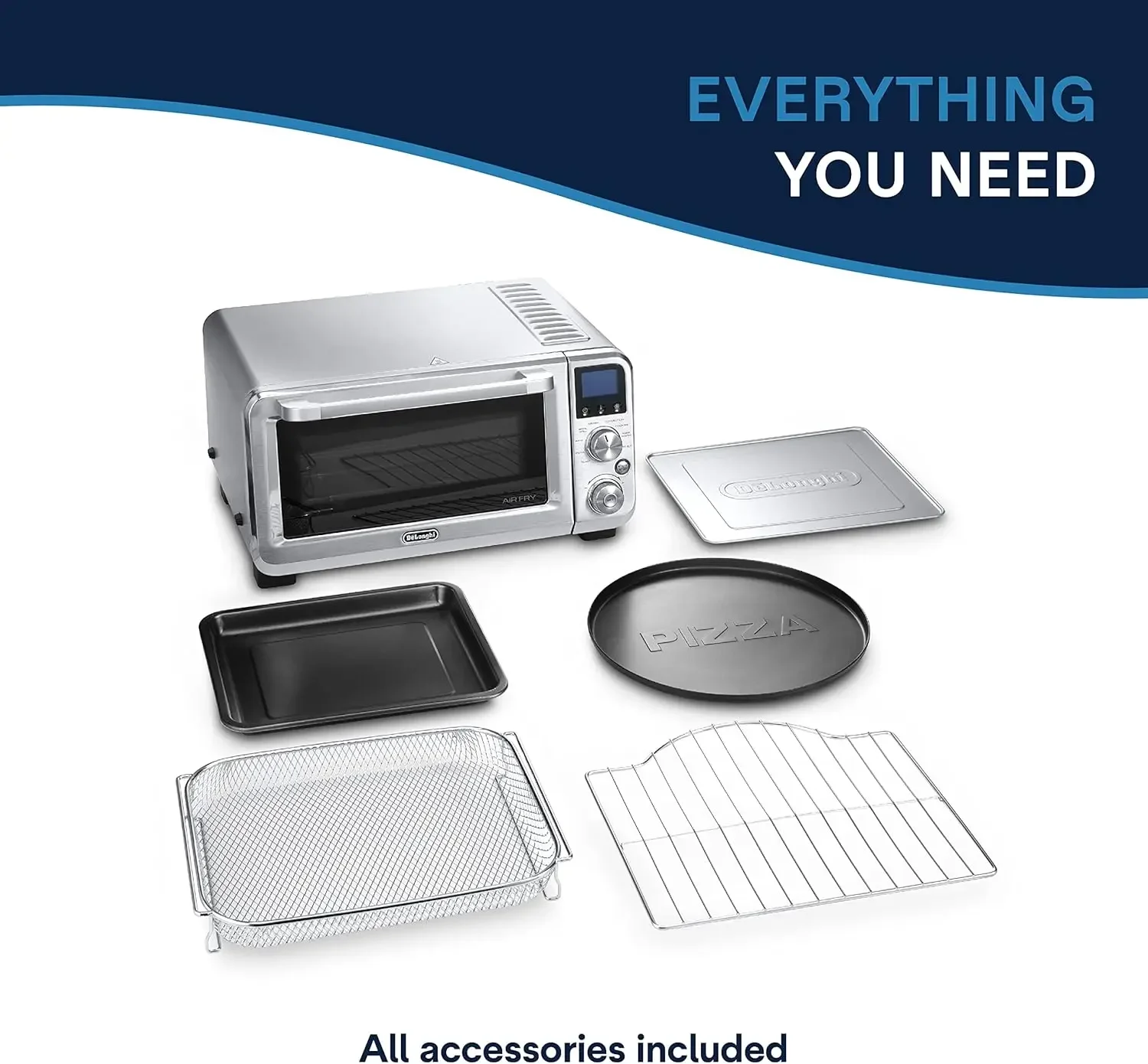 Air Fry Oven, Premium 9-in-1 Digital Air Fry Convection Toaster Oven, Grills, Broils, Bakes, Roasts, Keep Warm, Reheats, 1800-Wa 4
