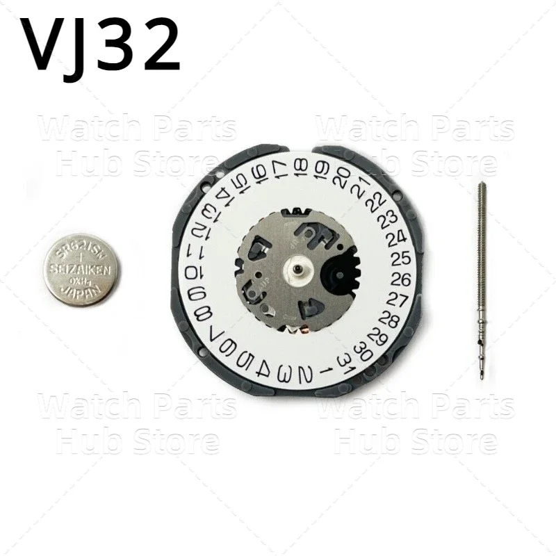 Watch Movement Quartz Watch Movement Quartz Movement Hattori VJ32 Quartz Watch Movement Date at 3h for V722, VJ32, VJ32A, VX22