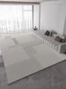 Light Grey Carpet Luxurious Geometric Stripes Living Room Carpets Large Size Decorative Rugs Comfortable Easy Clean Bedroom Rug 2