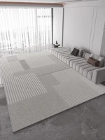 Light Grey Carpet Luxurious Geometric Stripes Living Room Carpets Large Size Decorative Rugs Comfortable Easy Clean Bedroom Rug 2