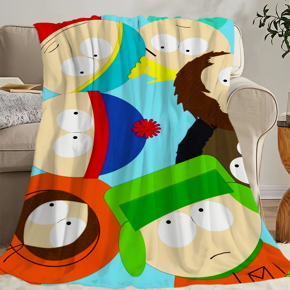 P-park Warm Soft Plush Nap Cartoon Blankets Sofa for Living Room Office Bedroom Home Travel Kid Birthday S-south Gifts Flannel 5