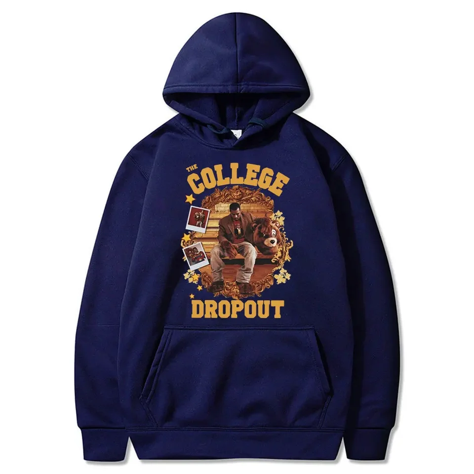 College Dropout Hoodie Kanye West Music Album Printed Sweatshirts