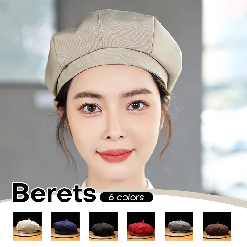 Korean Women's Chef Hat Berets Restaurant Hotel Bakery Cafe Catering Uniform Waiter Work Hat Dust And Oil Smoke Prevention high quality 17 colors wholesale pirate hat chef waiter hat hotel restaurant canteen bakery cooking caps cooker workwear uniform