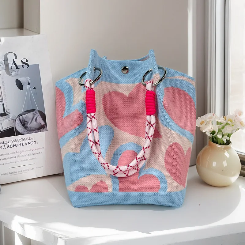 Women's Butterfly Knitted Tote Bag - Stylish and Versatile Fashion Handbag