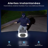 IeGeek-Caméra de surveillance WiFi sans fil 2K, batterie extérieure sans fil IP66, panneau solaire intégré, couleur de vision nocturne 5