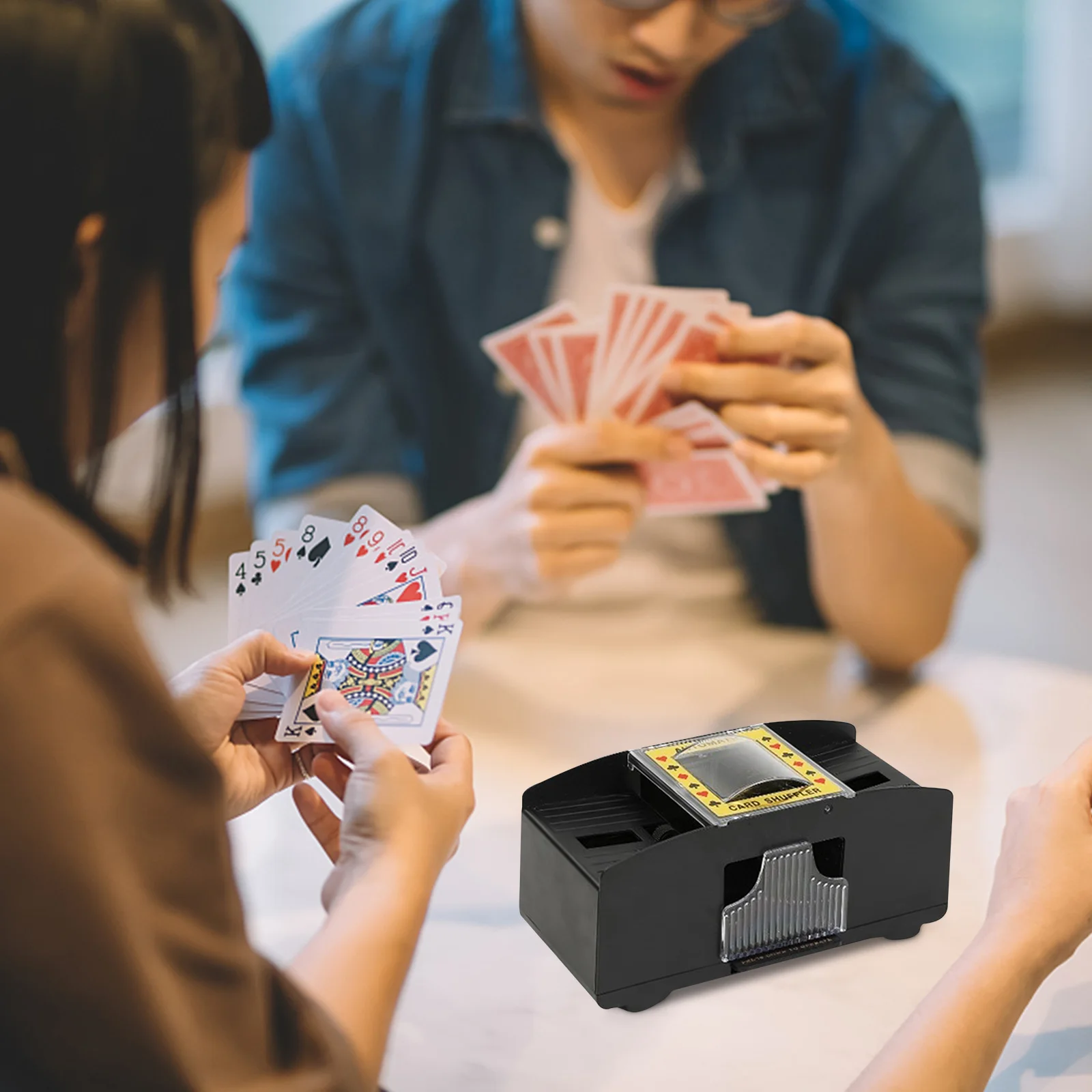 1 6 Decks Automatic Card Shuffler USB/Battery Power Electric Shuffling