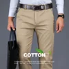 98% Cotton Loose Fashion Casual Pants Classic Style Men's Brand Clothing Thin Stretch Straight High Waist Men's Casual Trousers