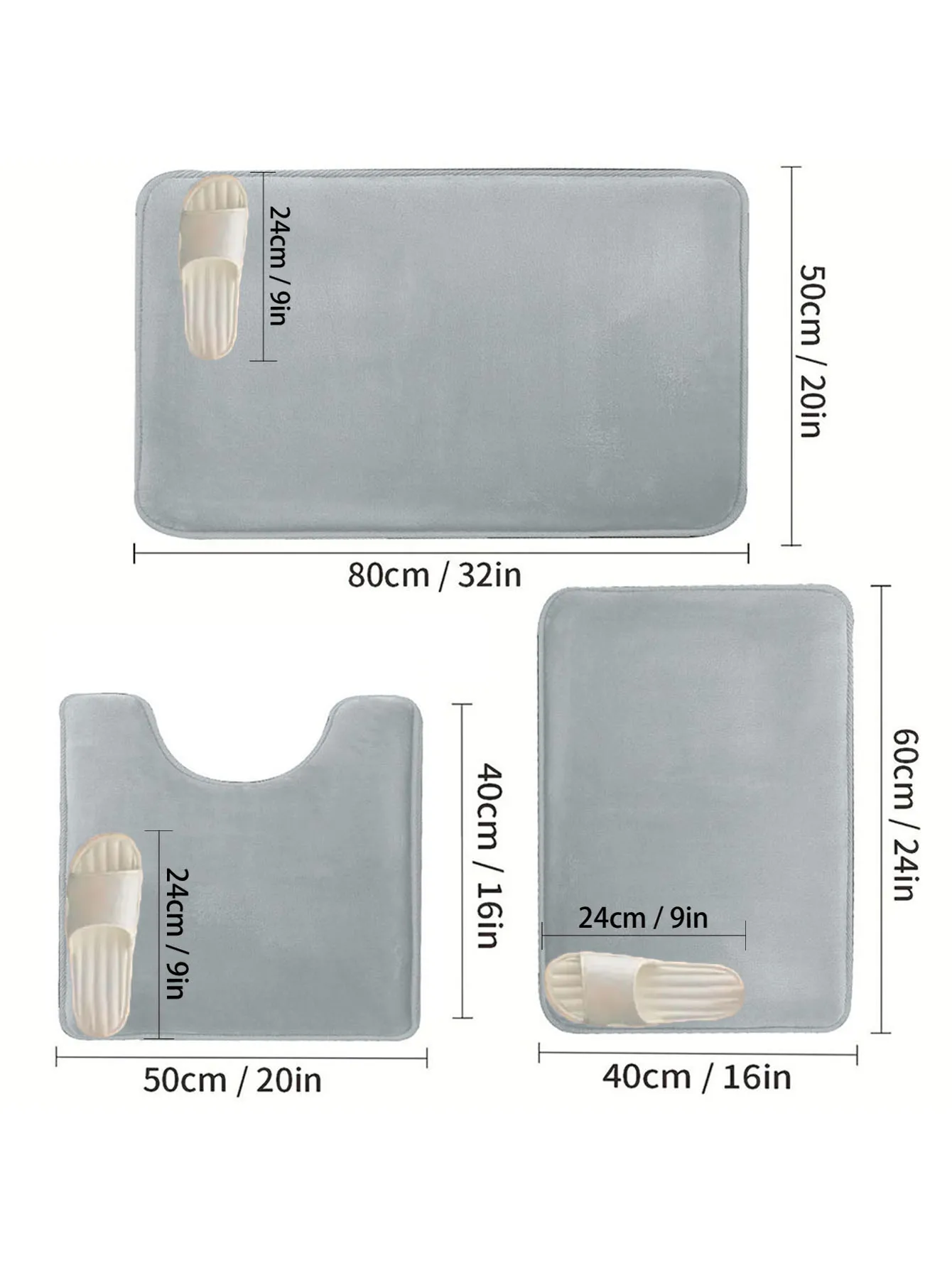 Bathroom Floor Mat Bathroom Mat Absorbent Bathroom Mat Bath Mat Anti Slip Mat Toilet Mat 3PC Bathroom Waterproof Non-slip Sponge Carpet Three-piece Set Can Wash Home Decoration