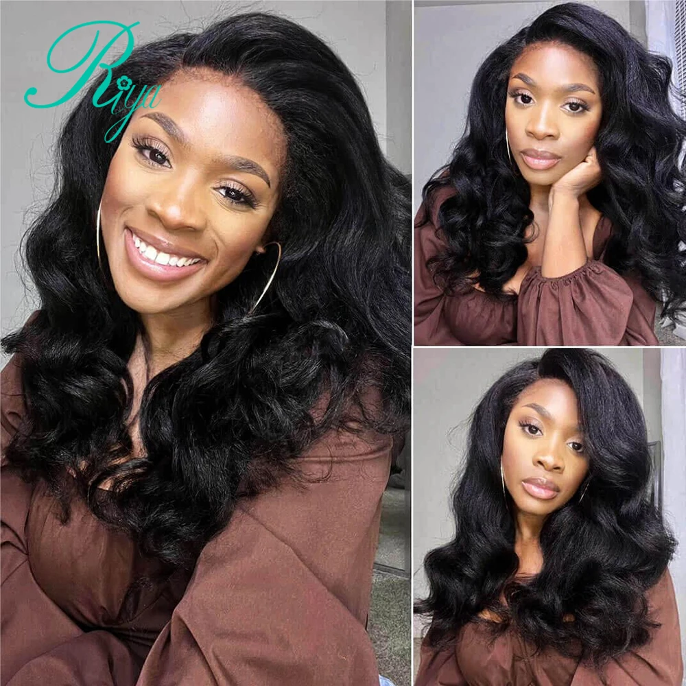 34 Inches Loose Wave Yaki 360 Invisible Strap Glueless Wig With Kinky Edges 4x4 5x7 Pre Cut Lace Lace Closure Human Hair Wigs