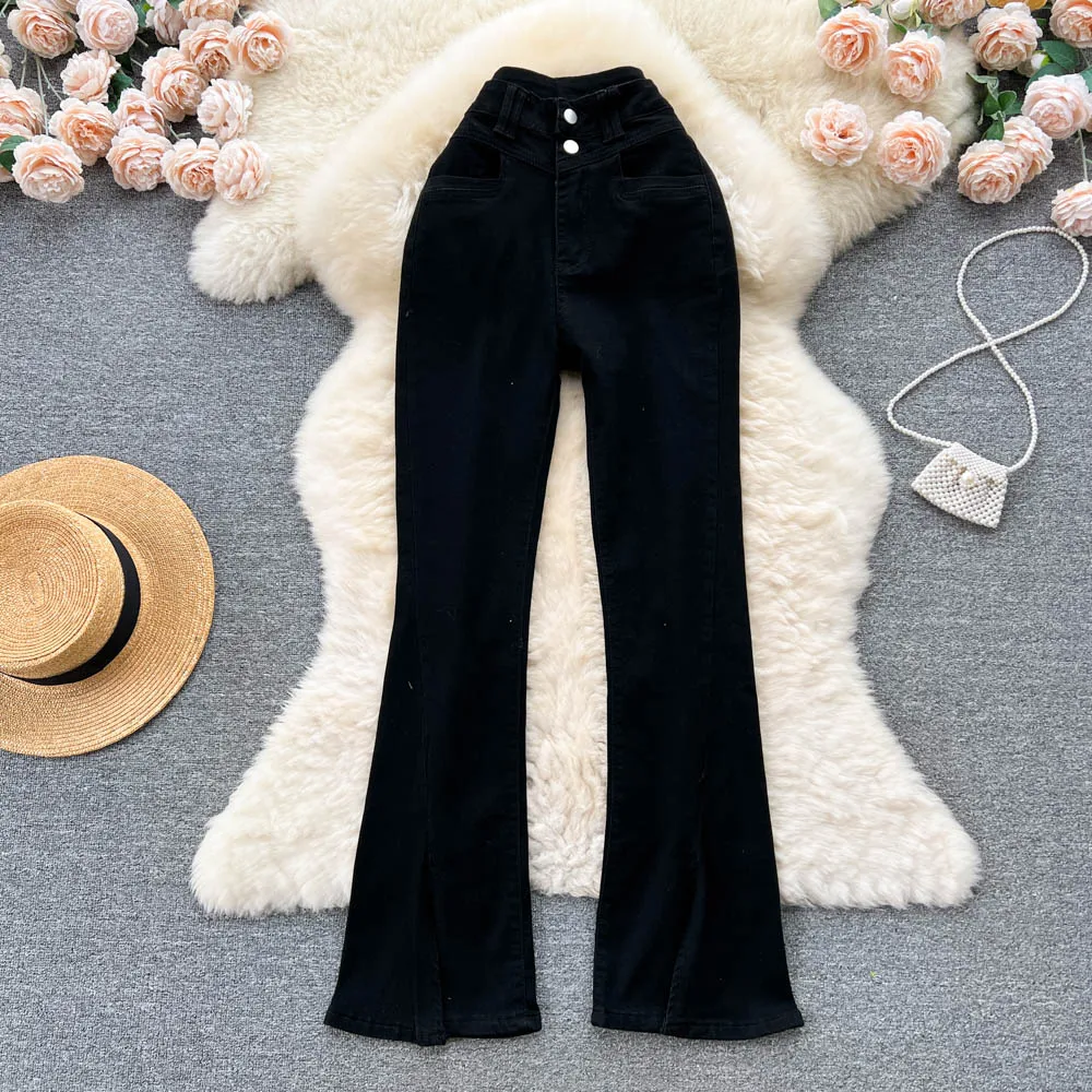 

Summer American Vintage ABG Slim Flared Jeans High Waist Slim Fit High Length Pants