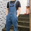 Men's Overalls Jumpsuit Large Size Strap Straight Blue Jeans With 7 Pockets More Sizes 30-48 50 5