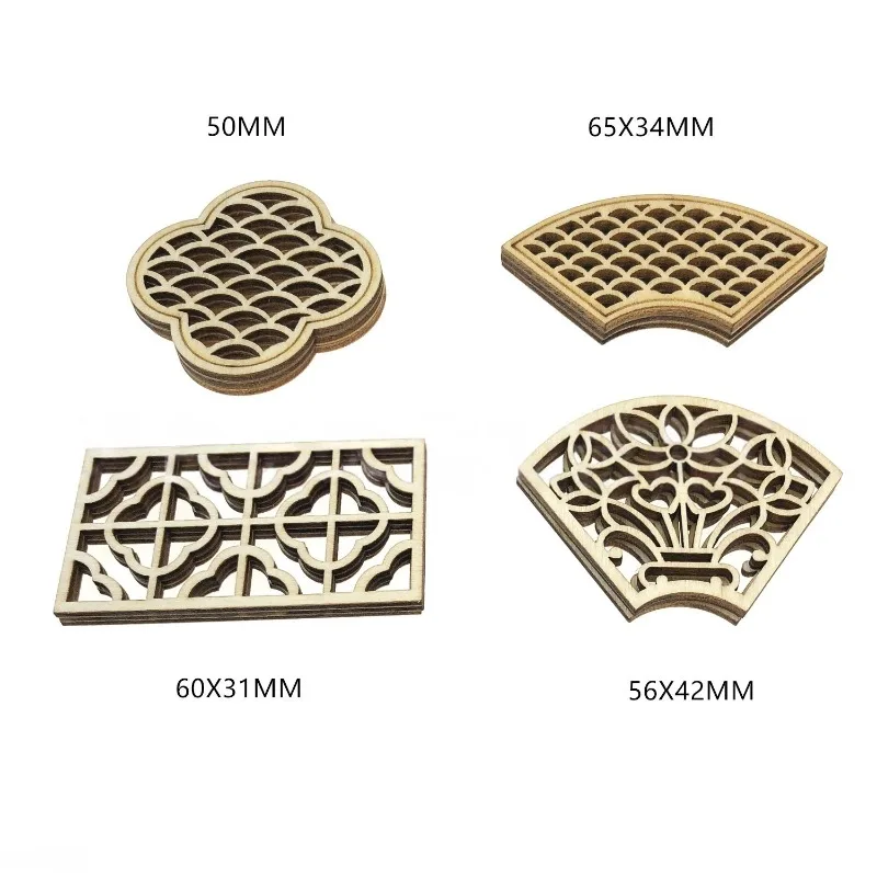 20PCS 미니 나무 창 DIY 공예 모델 장면 소품 및 미니 하우스 장 미완성 작은 창틀