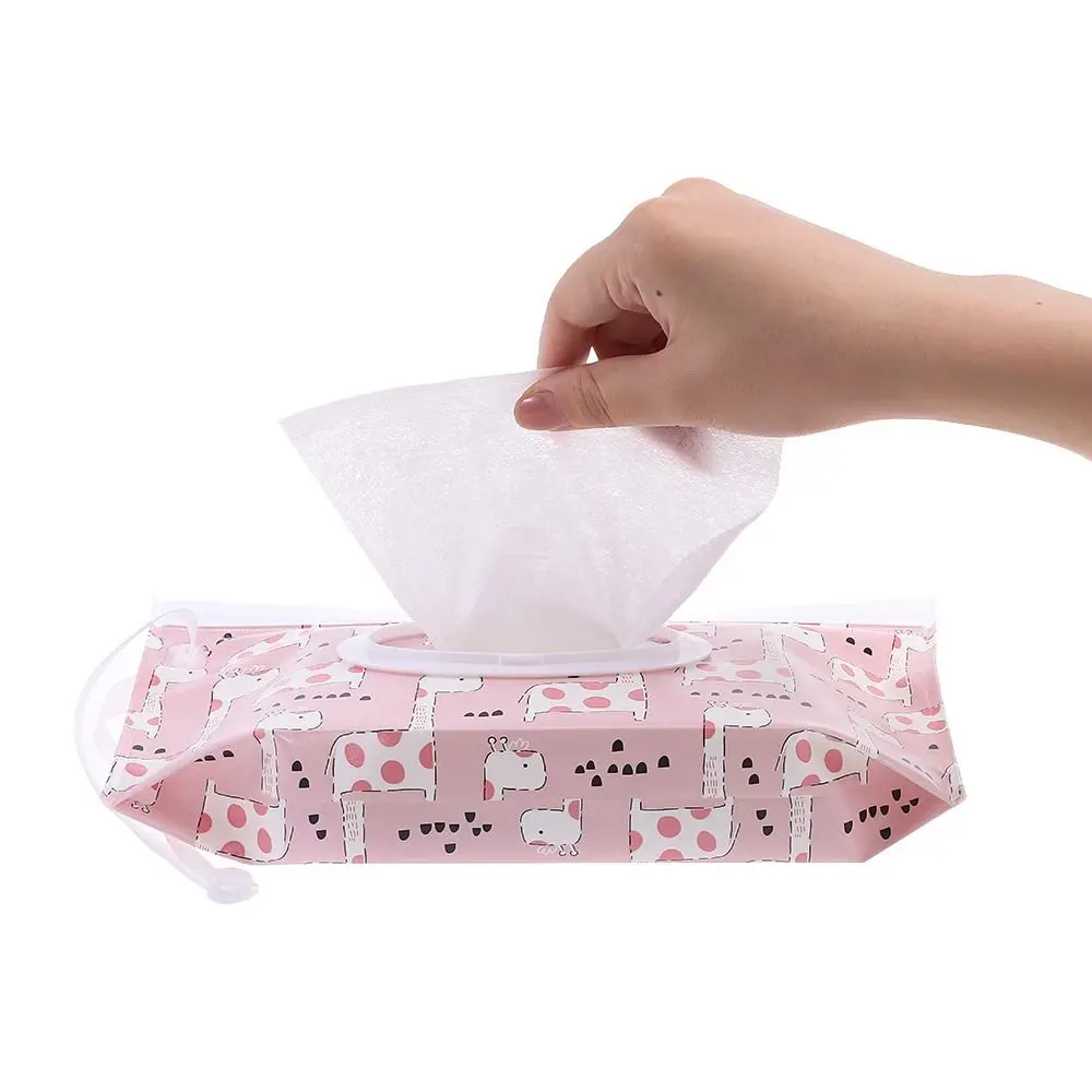EVA Wet Wipes Bag Cute Reusable Flip Cover Wipes Holder Case Snap-Strap Portable Cosmetic Pouch Outdoor 5