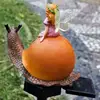 Decorative Garden Stakes Pathway Outdoor Decor Lamp Fairy Snail Statue Solar Light Garden Stake Solar Pathway Lights Ornament 2