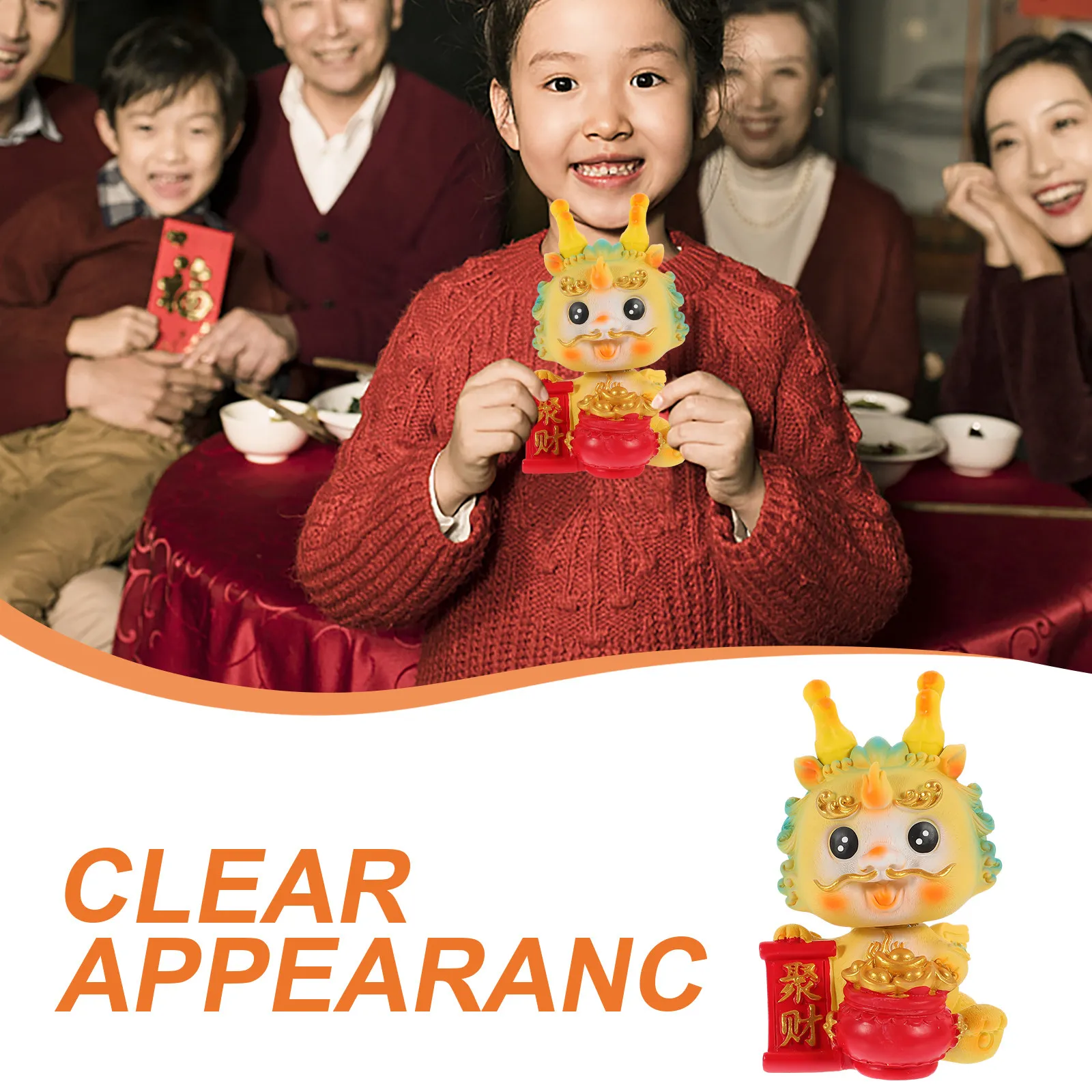 황도대 용 수지 동상 경량 중국 새해 장식 미니어처 용 장식품 홈 가든 데스크 장식