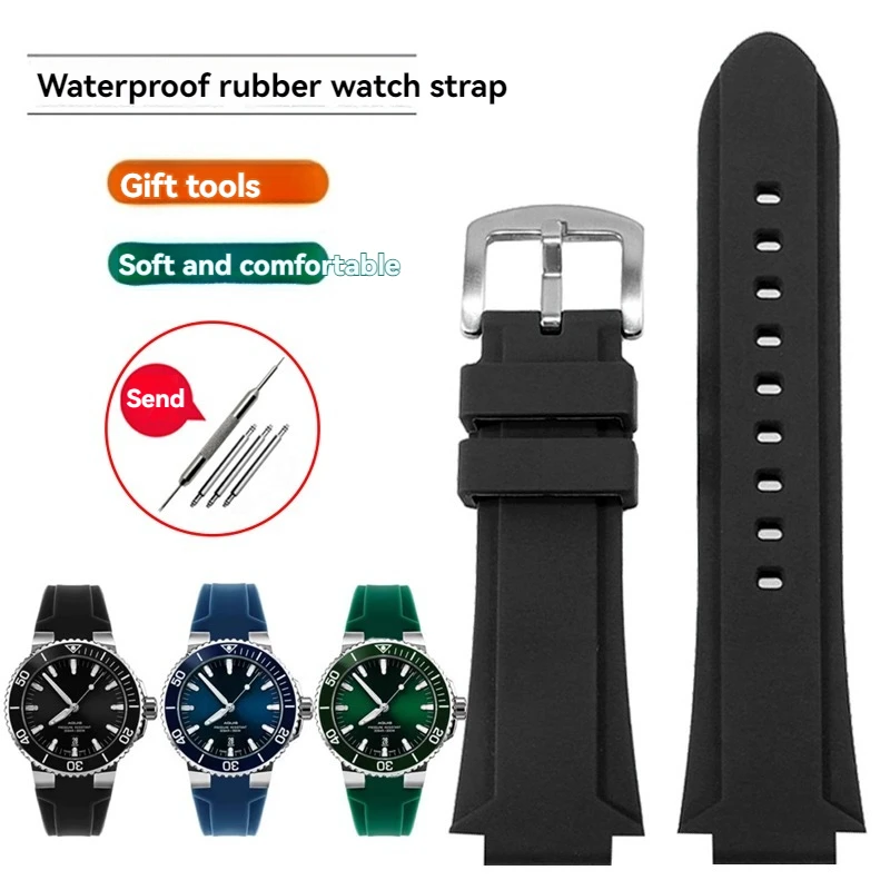 Enhanced Diving Sport Silicone Watch Strap - Modified Convex Rubber Watchband, Men's Waterproof Strap