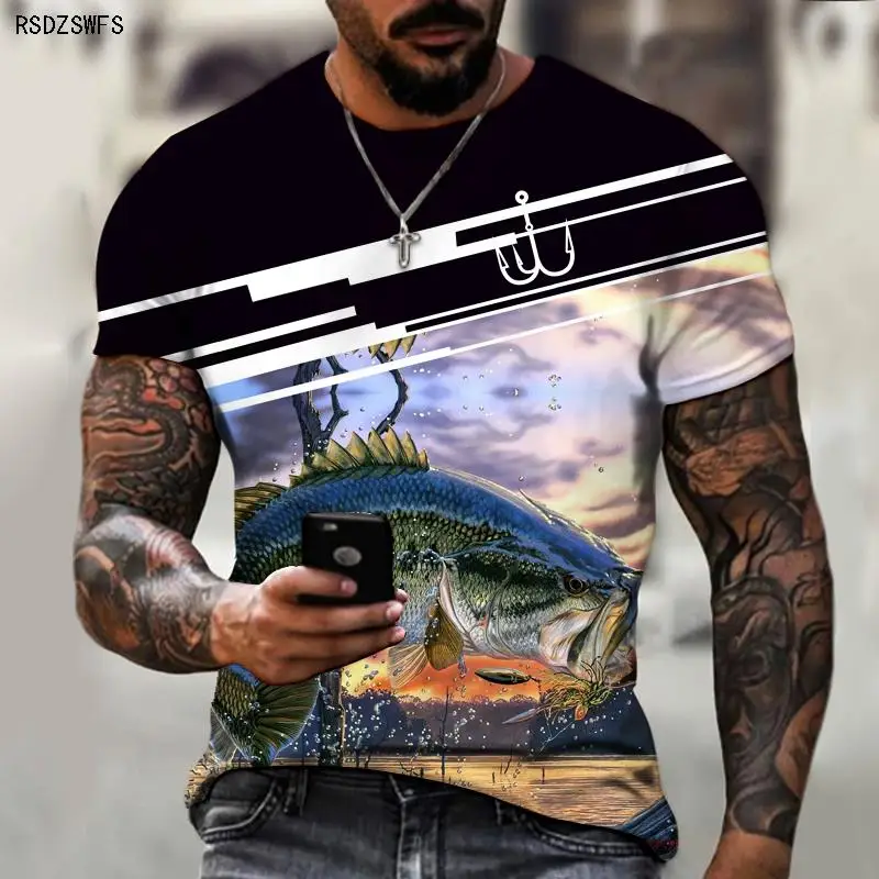 Men's Shirt Wild Fishing Fishing Outdoor Passion 3D Printing
