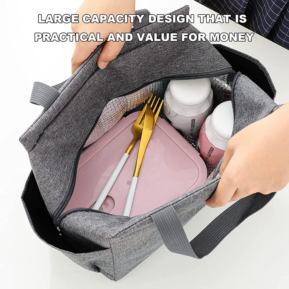 Insulated Lunch Bag for Women Engrave Image Letter Kids Cooler Thermal Pouch Portable LunchBox Ice Pack Tote Food Picnic Bags