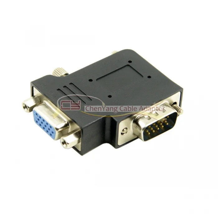 1pcs 90 Degree Up Down Left Right Angled VGA SVGA Male To VGA 15Pin Female Monitor Adapter for PC Laptop TV