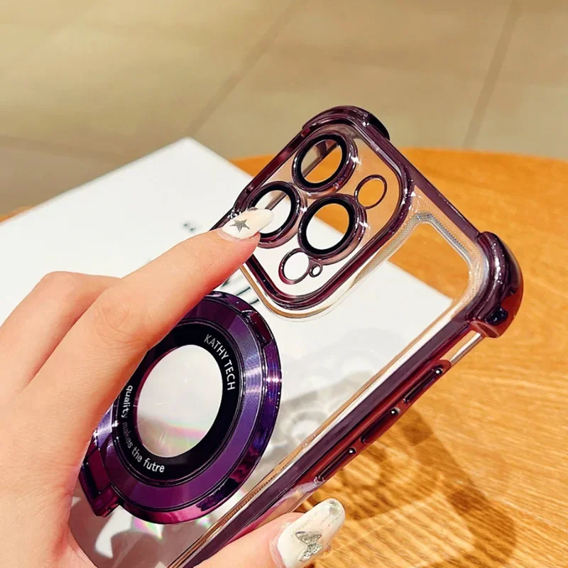 Glitter Plating Magnetic Bracket Stand Soft Cover