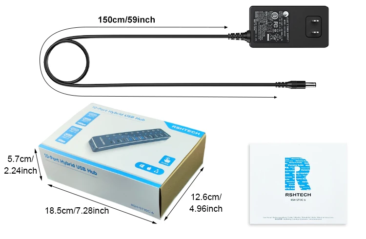 Rshtech 10-in-1 Usb C Hub 10gbps Multiport Docking Station_voghion.com