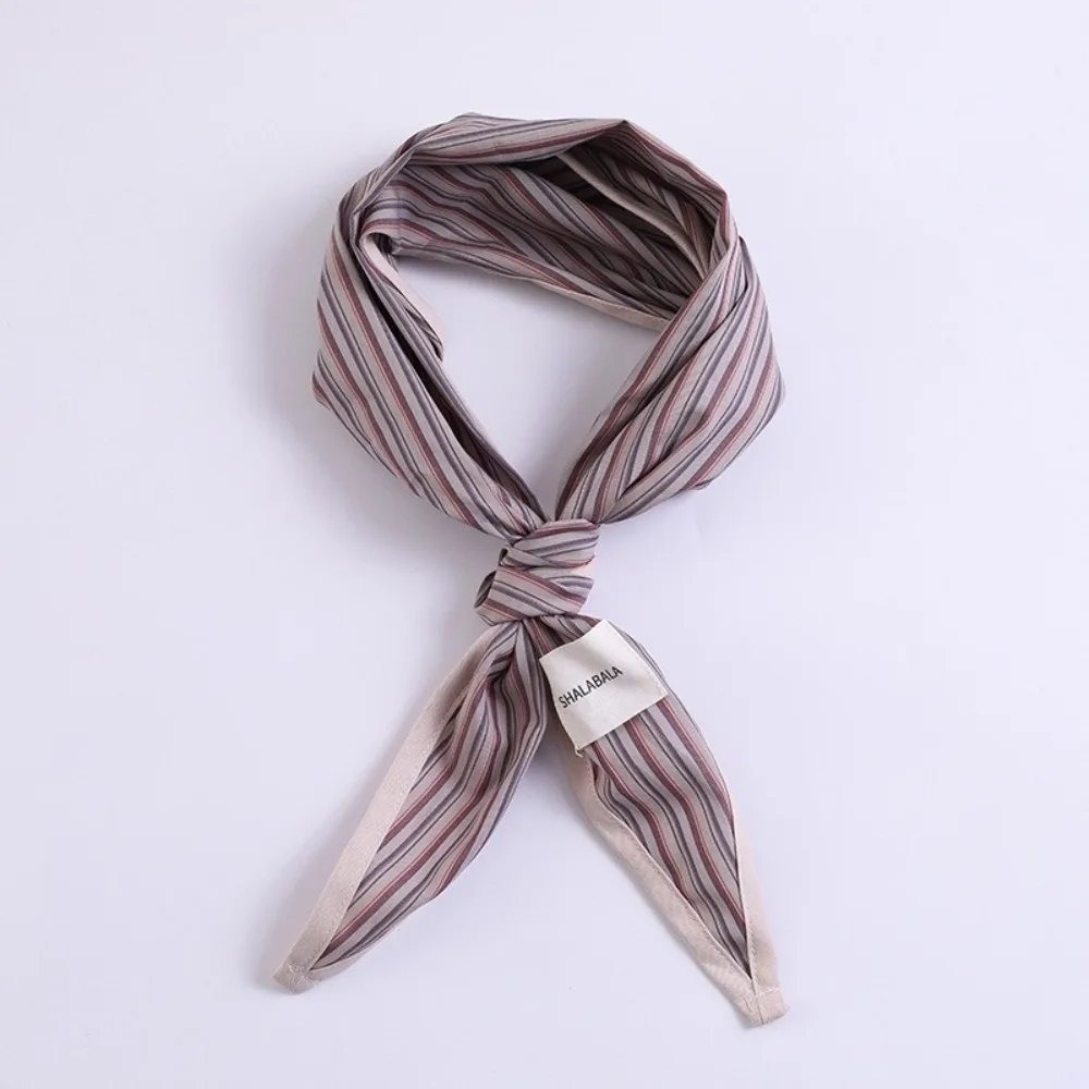 Retro Korean Children's Scarf Plaid Sweet Triangle Bandana Boys Girls Striped Waist Scarf Spring Autumn