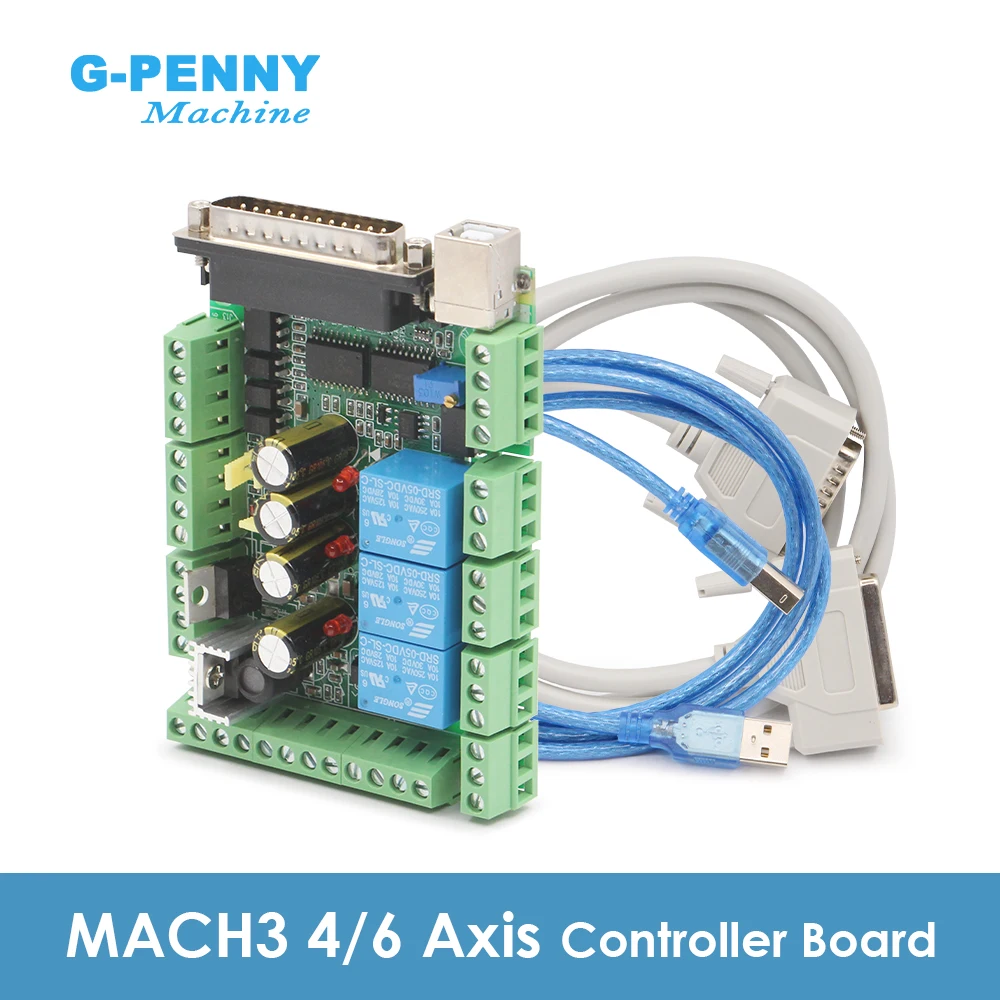 6Axis USB MACH3 Breakout Interface Board CNC Controller Board fr Milling Machine 