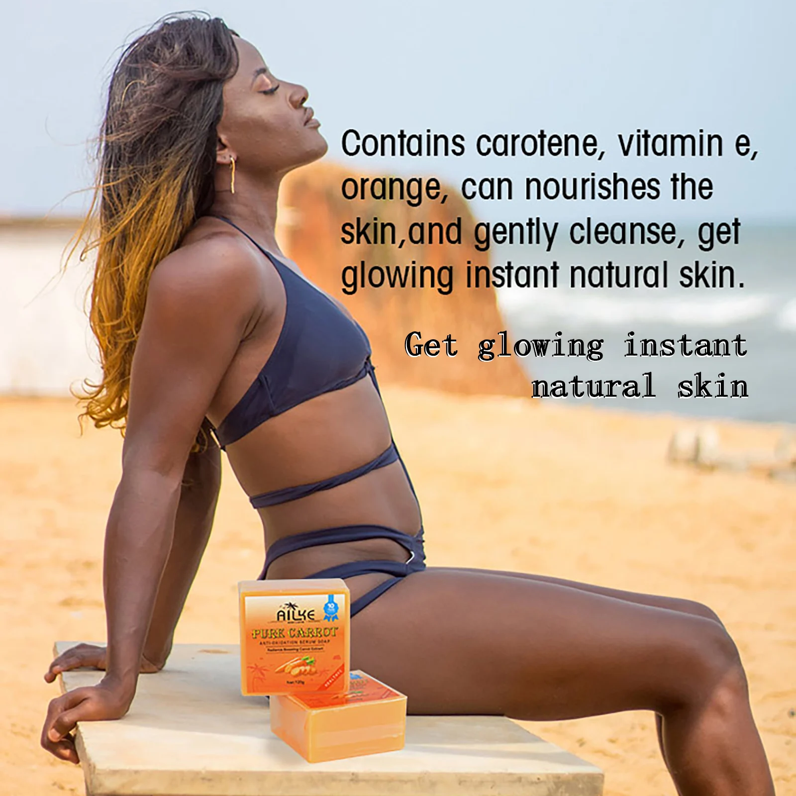 Pure Carrot Anti-Oxidation Serum Soap Cleaning Stains Skin Brightening Soap Bar With Vitamin C For Body And Face Use body whitening soap