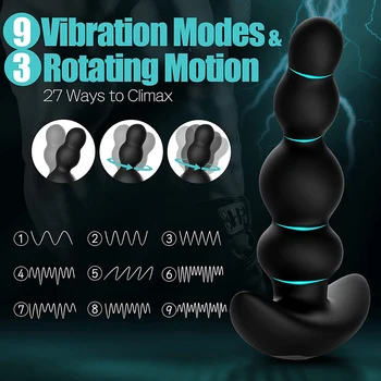 Wireless Bluetooth Dildo Vibrator for Men 360°Rotating Prostate Massager Anal Plug Vibrators Remote APP Anal Sex Toys for Adults 4