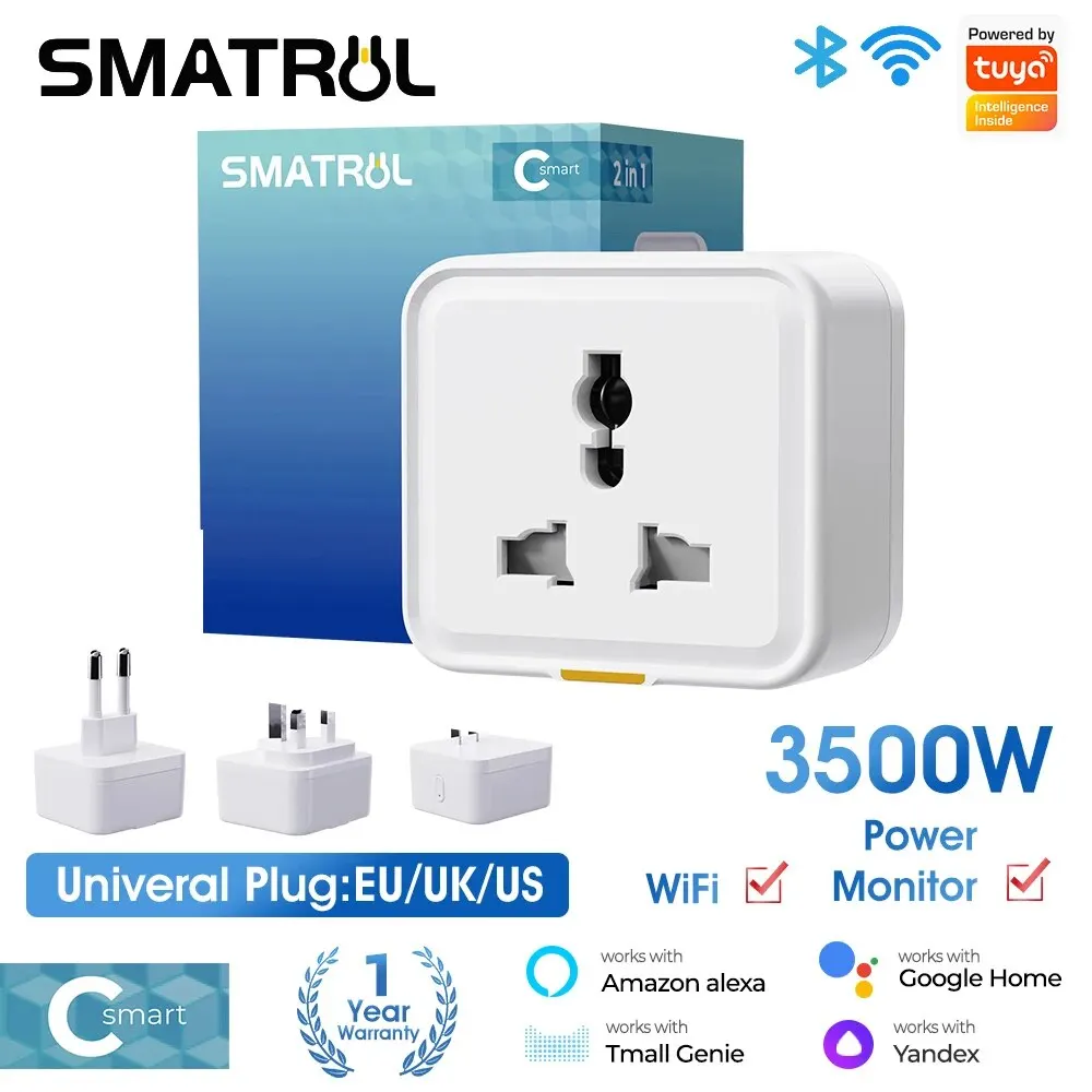 Tuya Smart Home Wireless WIFI British, European, American and European Standard Universal 16A Travel Universal Conversion Socket