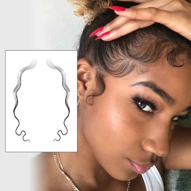 5pcs Styles Baby Hair Tattoo Stickers Temporary Tattoo Baby Hair Edge  Tattoo Edges Curly Hair DIY Hairstyling Hair Stickers Set - AliExpress