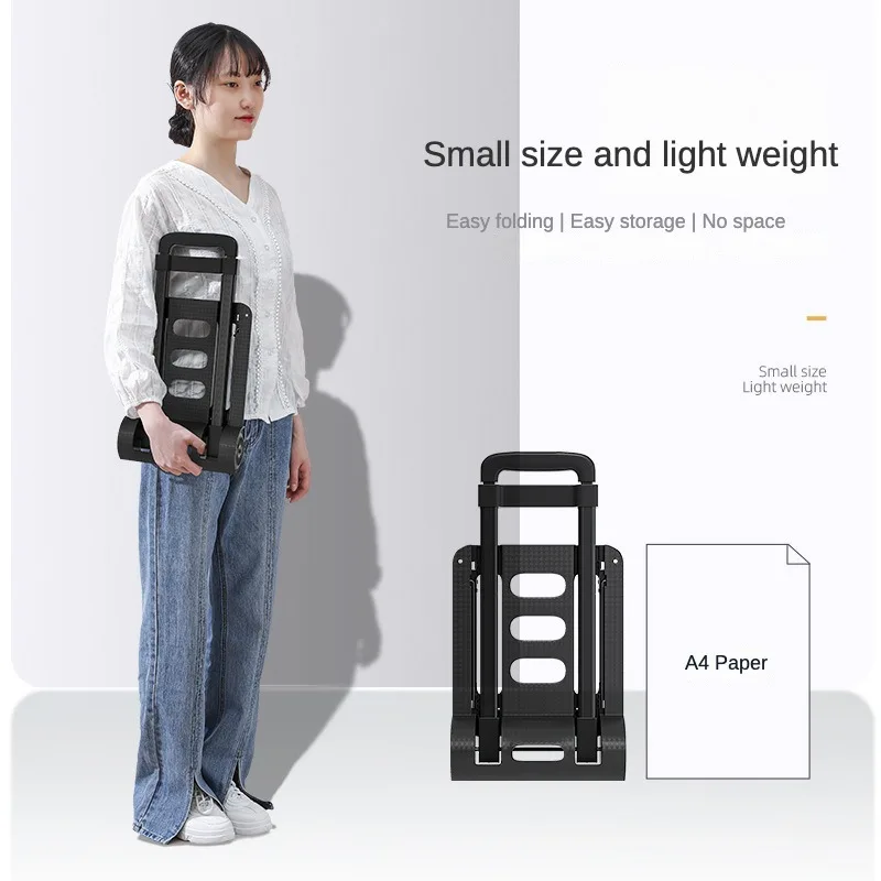 Shopping Cart Pick-up Express Luggage Trolley Simple and Foldable Portable Cargo Handling Trailer Shopping Trolley
