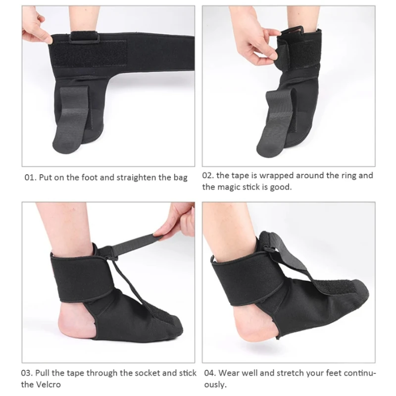 Adjustable Plantar Fasciitis Night Foot Splint Drop Orthotic Brace Elastic Dorsal Night Splint Foot Rehabilitation Stretch Strap plantar fascia brace