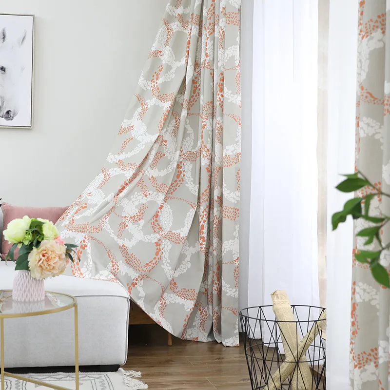 

Dazzling curtains simple and modern European-style curtains polyester and cotton printing curtains living room bedroom
