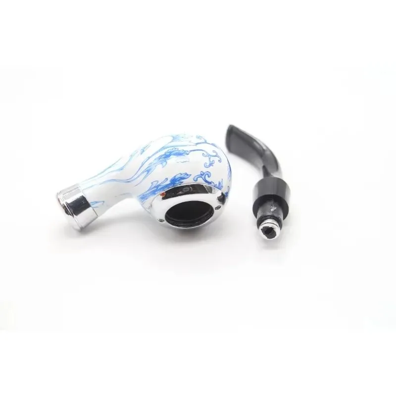 Portable Creative Blue-and-White Porcelain Style Tobacco Pipe Men's Smoking Pipe Filter Detachable Easy Cleaning tobacco pipe smoking pipe