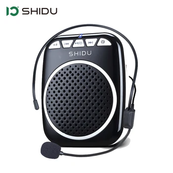 SHIDU-휴대용 음성 증폭기, 확성기 미니 오디오 스피커, 마이크 포함, 교사용 충전식 초경량 라우드 스피커, 308