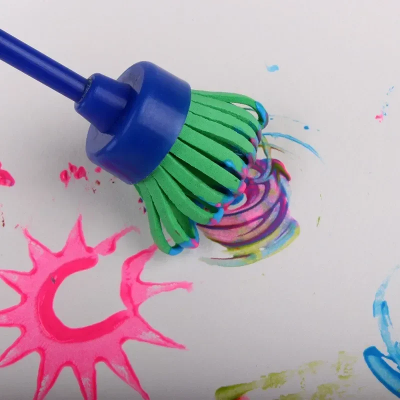 Painting Sponge Brush Set Children Drawing Toys EVA Stamp Art Rubbings Graffiti Roller Tools Early Education DIY Puzzle Toy 4