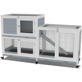 Wooden Indoor Bunny Hutch Cage. 1