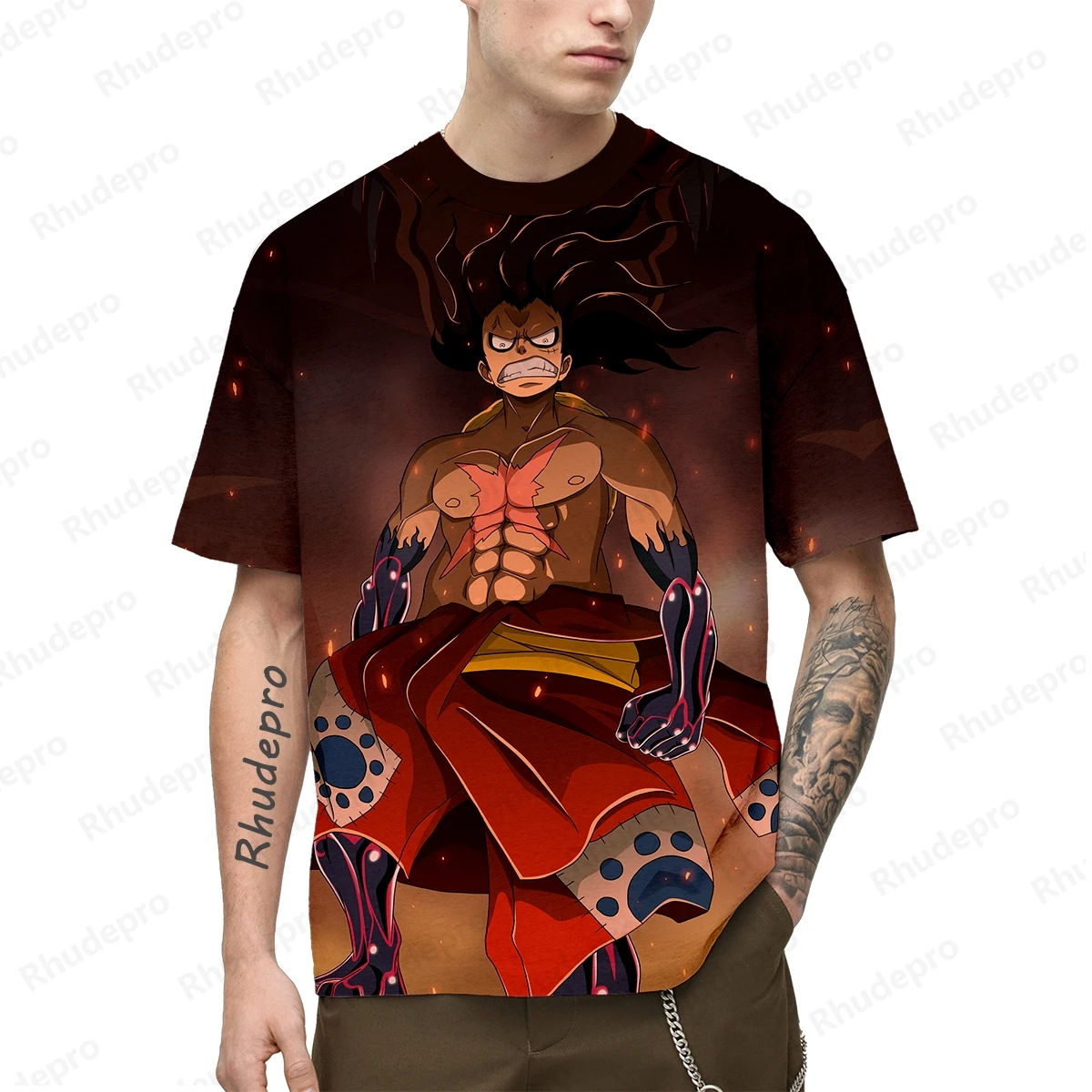 One Piece Monkey D Luffy T-Shirt Dibujos Manga Anime Harajuku Gráfico