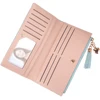 Fashion Long Wallet Slim Ladies Clutch High Quality Card Holder Buckle Tassel Leather Wallet 4