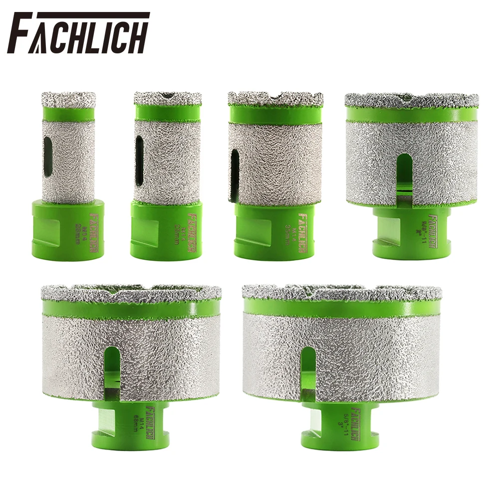 

FACHLICH 2pcs Dia20/25/35/50/68/75mm Diamond Core Drill Bits Milling Finger Bits M14 or 5/8"-11 Hole Saw Tile Marble Granite