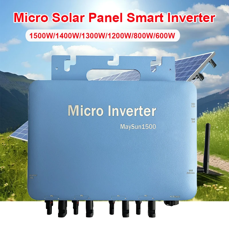1500W 1000W 800W Micro Pannello Solare Smart Inverter Built-In Wifi Mppt Home Intelligent Micro Solar Panel Inverter For110V 220V Ac