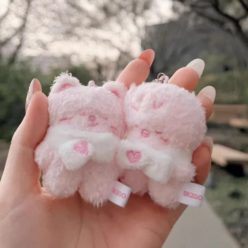 새로운 SKZOO 미니 플러시 인형 열쇠고리 펜던트 스트레이 키즈 5cm 통통한 피규어 창의적인 인형 가방 펜던트 어린이 선물