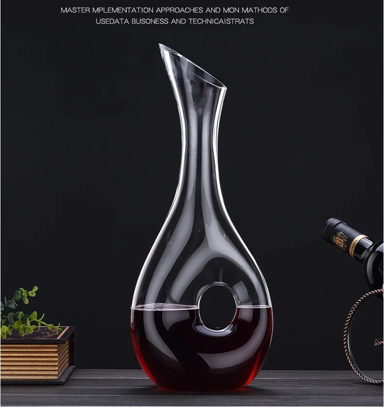 Description Picture 2 of itemCrystal Glass Wine Decanter, Wine Dispenser, Shaker, Creative Styling Barware, Wine Separator, Bottles, 1150ml