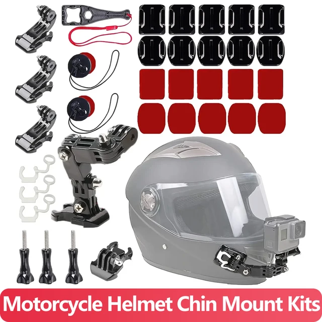 Accessories Kit for GoPro Hero 13 12 11 10 9 8 7 6 5 4 SJCAM AKASO Osmo Motorcycle Helmet Chin Mount Go Pro Insta360