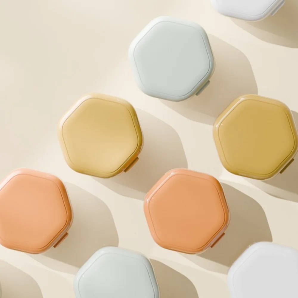 Invisible Orthodontic Retainer Case Denture Cleaning Sealed Dental Braces Storage Box 2 Layer Portable False Teeth Container