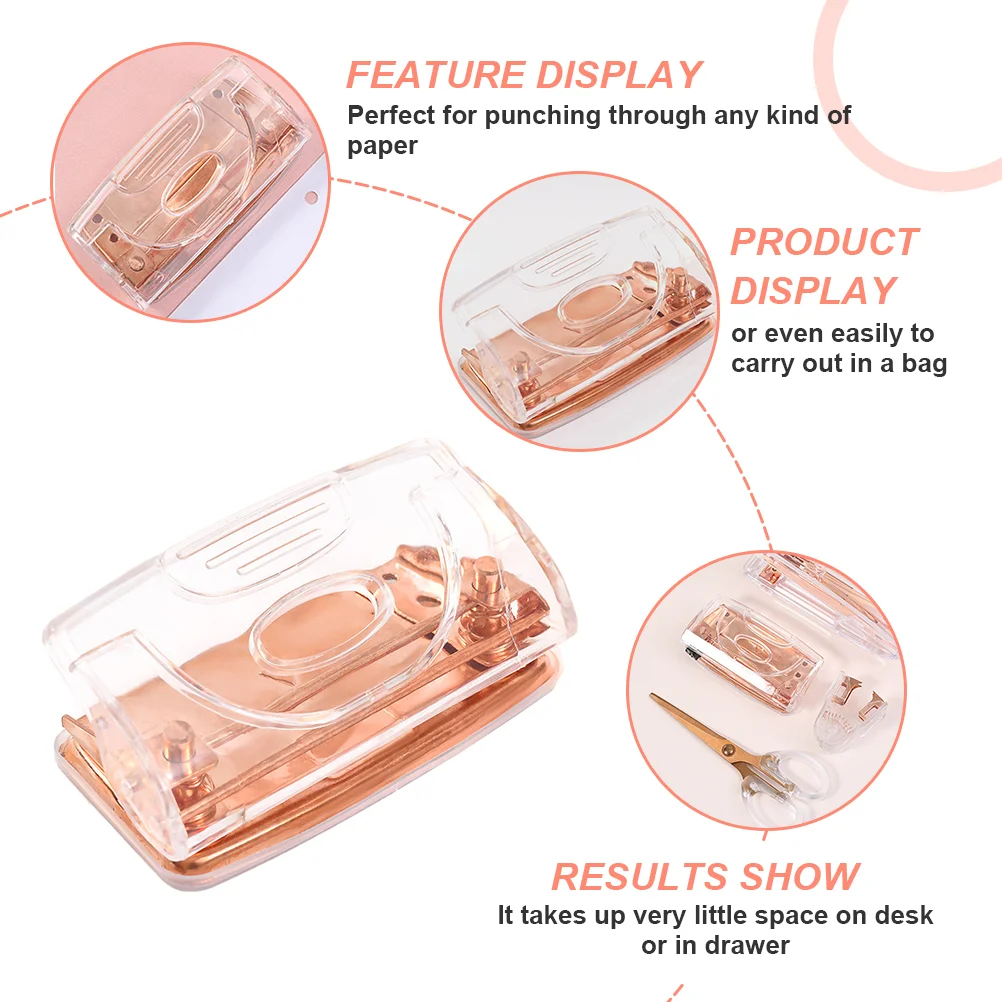 Paper Puncher Stapler Portable Multi-function Hole Office Stationery Decor Household Crafts Card Supply