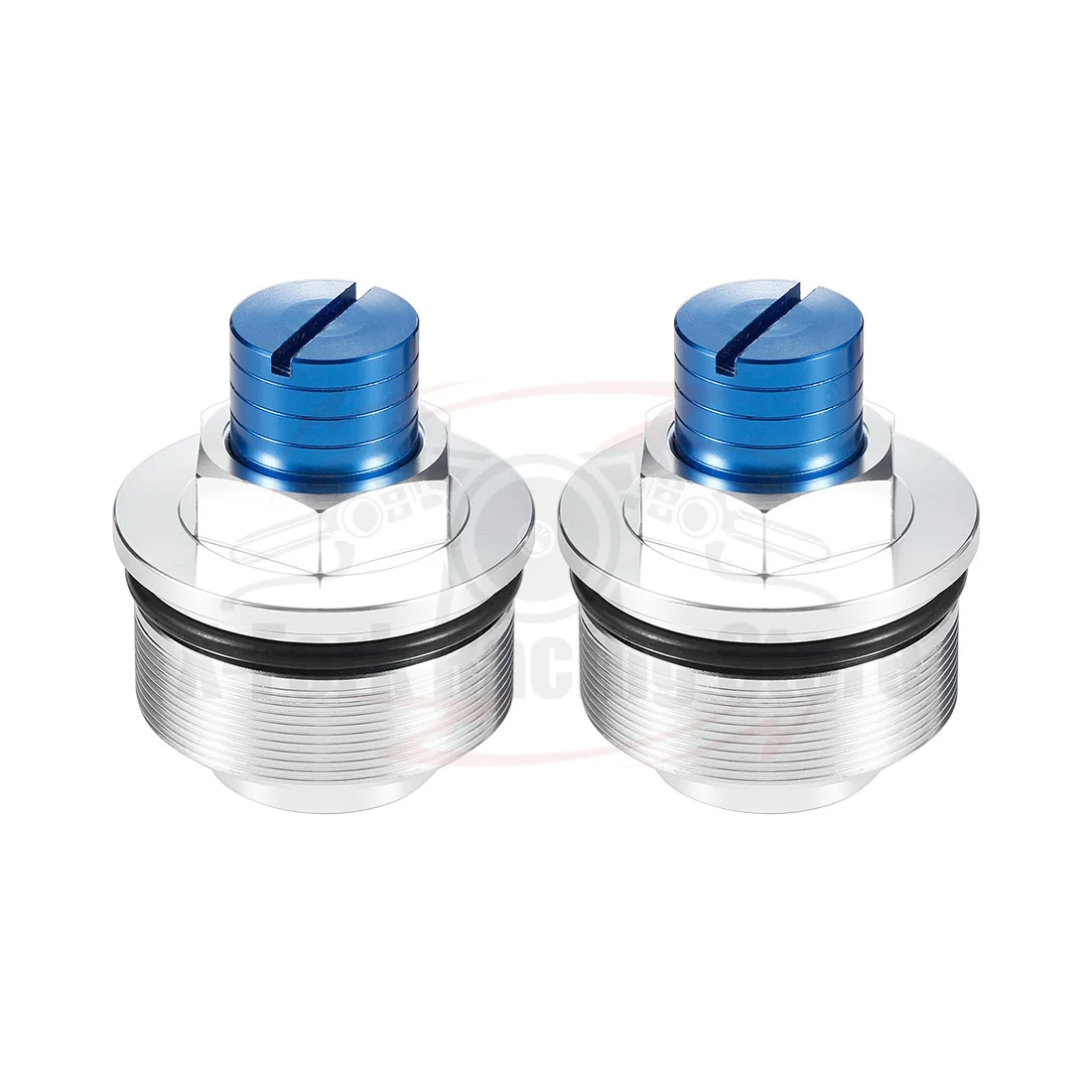 

Пара колпачков вилок предварительной загрузки для Honda NSR250R MC21 1990-1992 1991, передняя трубка, регулируемые вилочные болты, амортизирующие винты, серебристо-синие