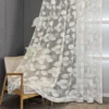 1pc Embossed Leaf High Precision Embroidered Gauze Curtains for Living Room Finished Window Curtains for Bedroom 1