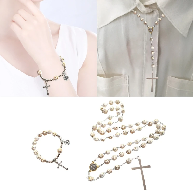 

Христианские четки, ожерелье/браслет, подвеска в виде креста, ожерелье, религиозные украшения, браслет с бусинами, ожерелья для